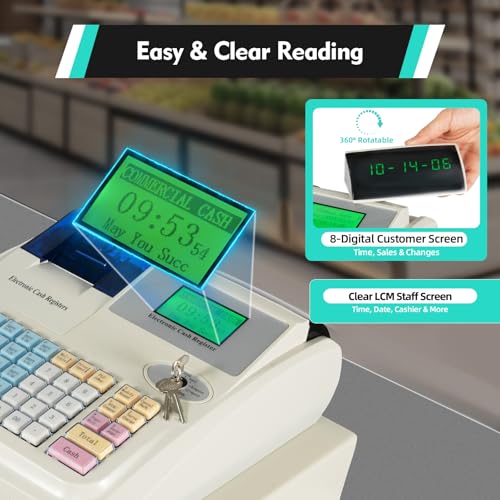Black Grey Cash Register with Cash and Coin Drawer S444