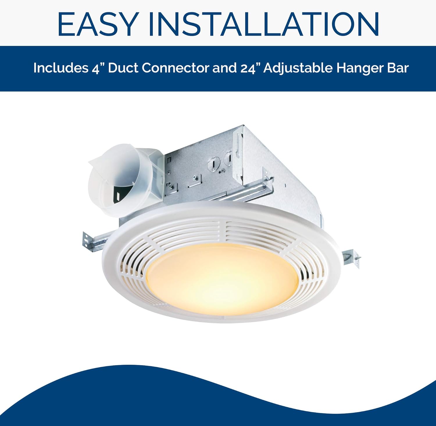 Exhaust Fan and Light with Glass Lens, 100 CFM B8408