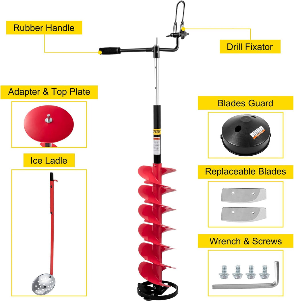 8'' Diameter Nylon Ice Auger with Adjustable Extension Rod G95083