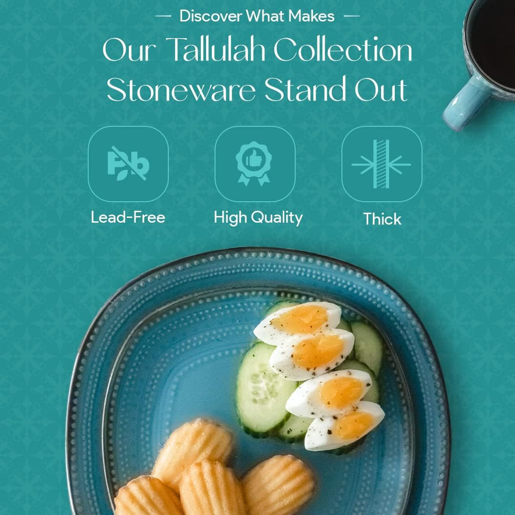 16-Piece Teal Stoneware Dinnerware Set F930