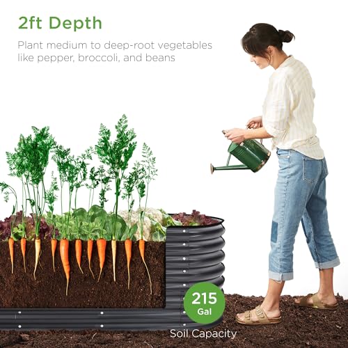Charcoal Outdoor Metal Raised Garden Bed J814435