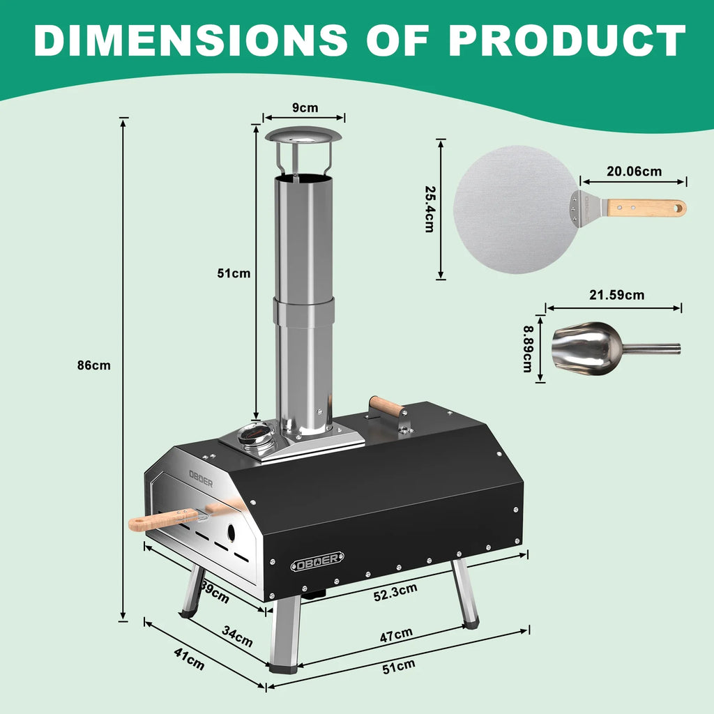 13" Stainless Steel Outdoor Pizza Oven P1954