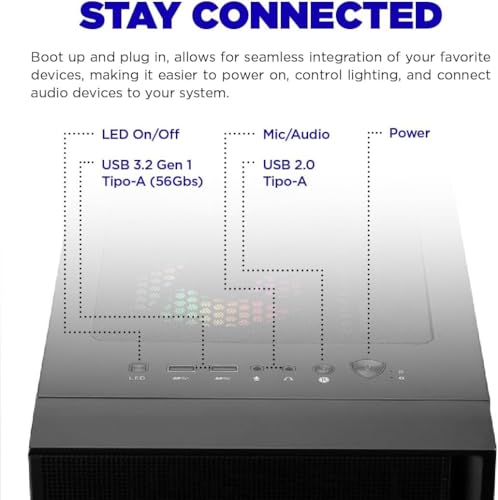 Desktop PC Ryzen 5 5500, RTX 3050 6GB, 16 GB RAM, SSD 480GB M.2 NVME, Mouse and Keyboard Y421