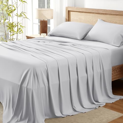 Queen Sheets Set, 100% Viscose Derived from Bamboo, Deep Pocket Up to 16", Dark Emerald Green W6856