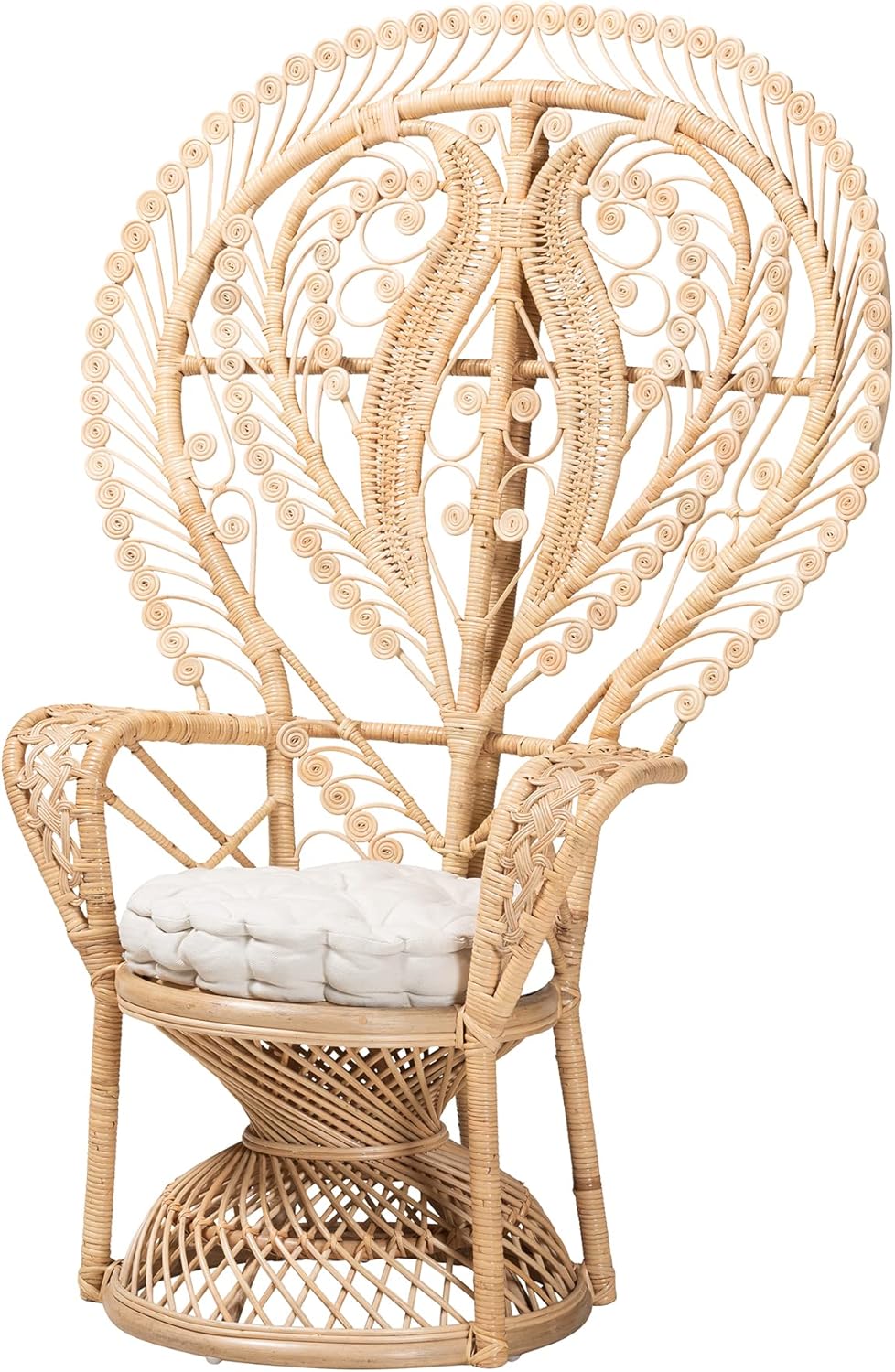 Oversized Natural Rattan Peacock Chair X205780