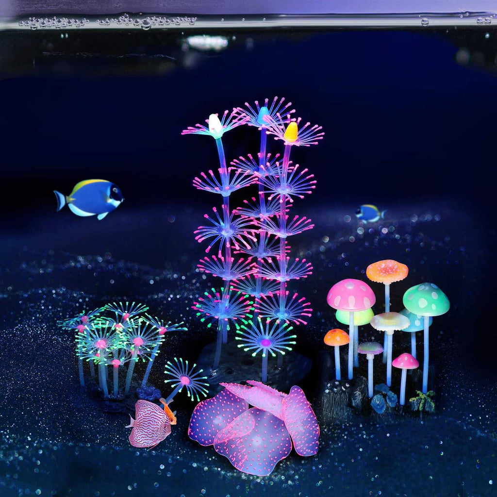 4 Pack Glow Silicone Aquarium Decorations C760008