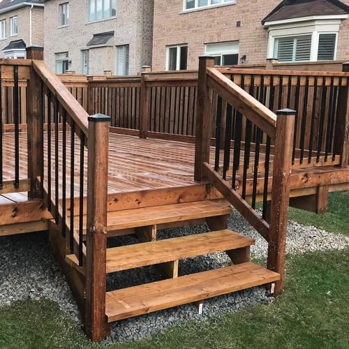 61 Pack 32" x 3/4" Round Black Metal Deck Balusters V2495