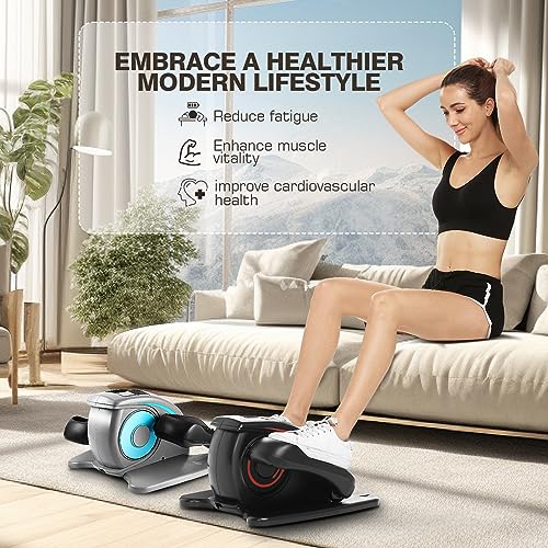 Under Desk Elliptical Machine, Quiet Pedal Exerciser, Smart LCD Display, Remote Control X30138