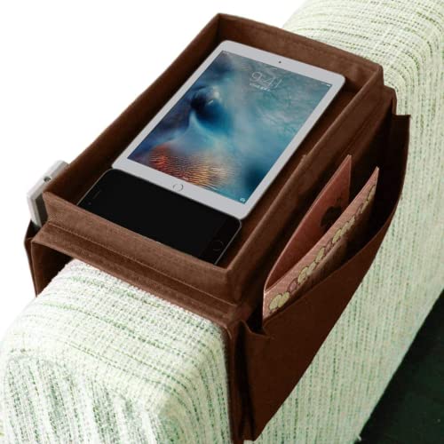 Grey Sofa Armrest Organizer with Pockets B5344