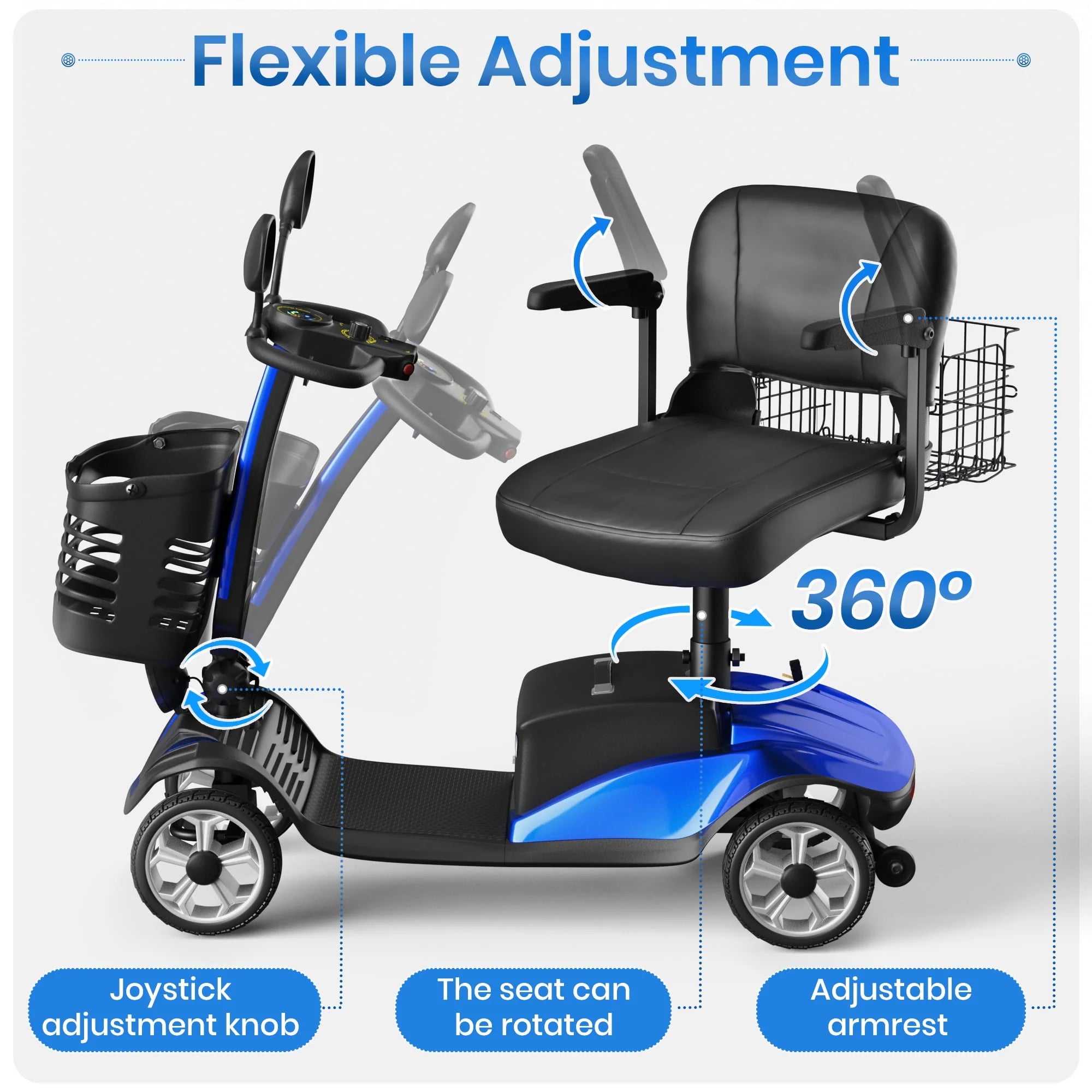 Red Foldable 4 Wheel Mobility Scooter G7968