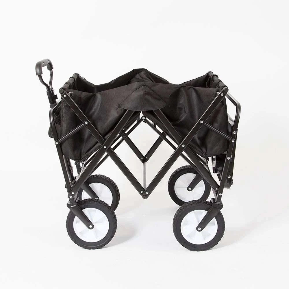 Black Folding Utility Wagon Cart with Table N6607