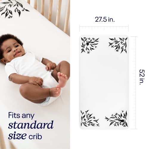 100% Cotton Fitted Sheets, Pebble Grey and White, Crib, 2 Count U336759