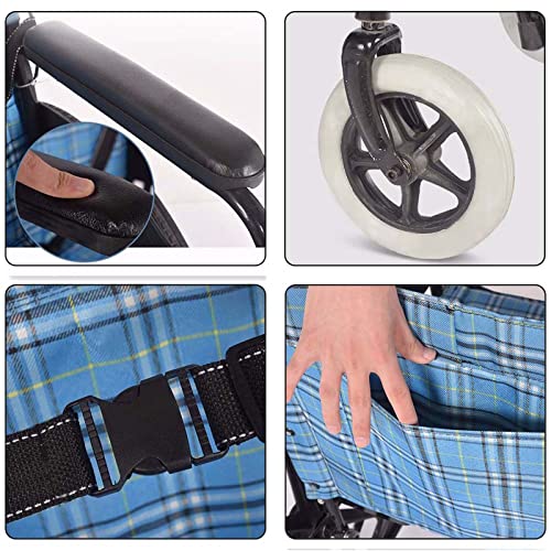 Extra-Wide Heavy Duty Bariatric Folding Wheelchair, 20" Wide Seat, Blue C49988