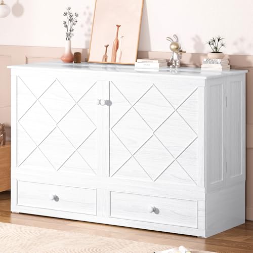 Queen Cabinet Cube Chest Bed with Tri-fold Mattress Y422