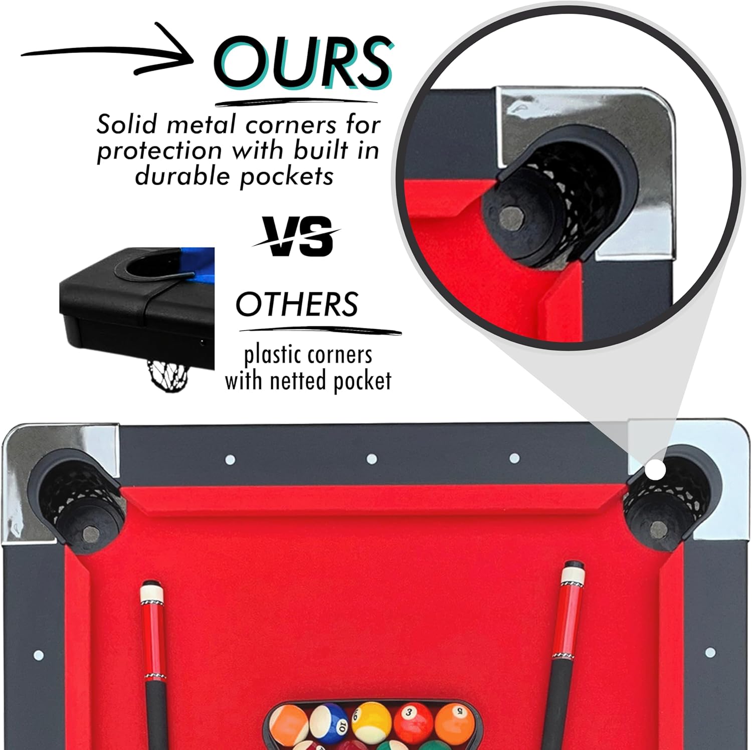 6 FT Portable Pool Table Set T806583