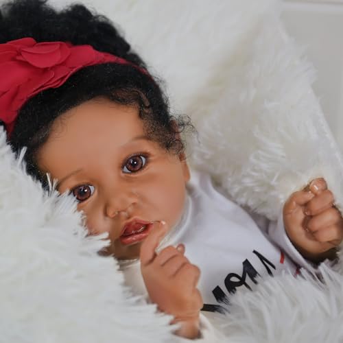 20 Inch African American Newborn Doll with Soft Body W291