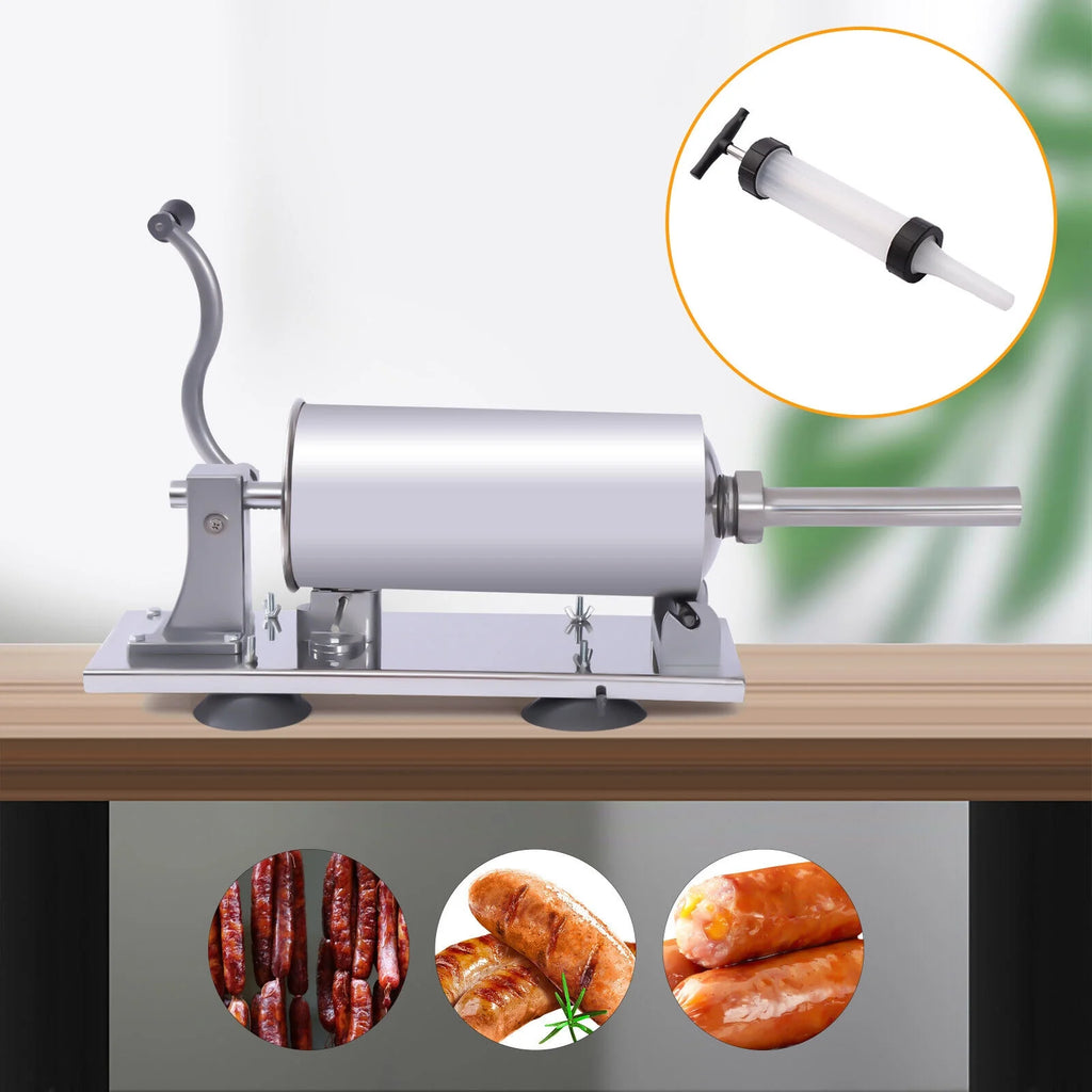 8LBS/4L Manual Stainless Steel Sausage Stuffer D347