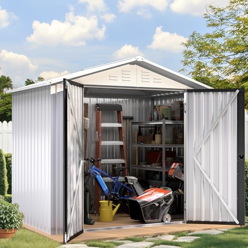 6x4ft Dark Gray Metal Storage Shed P978