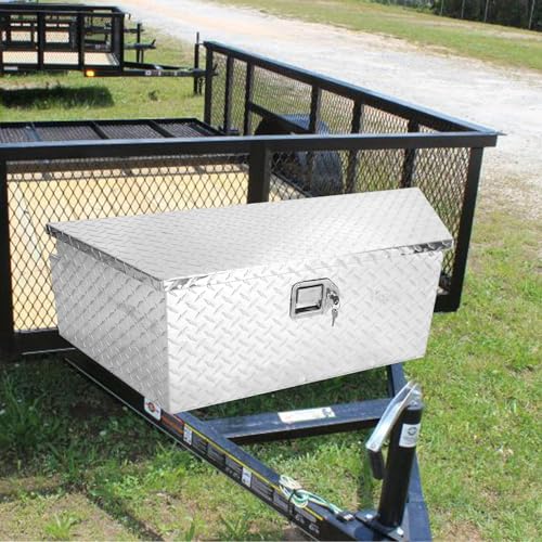 Black Aluminum Trailer Storage Tool Box, 39"X16.5"X12" S184278