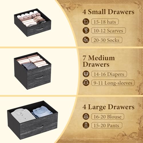 White 15 Drawer Fabric Dresser with Metal Frame and Wood Tabletop P76872
