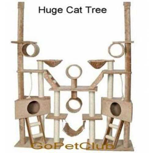 Beige Cat Tree with Ladders, Ropes, and Side Baskets N6977