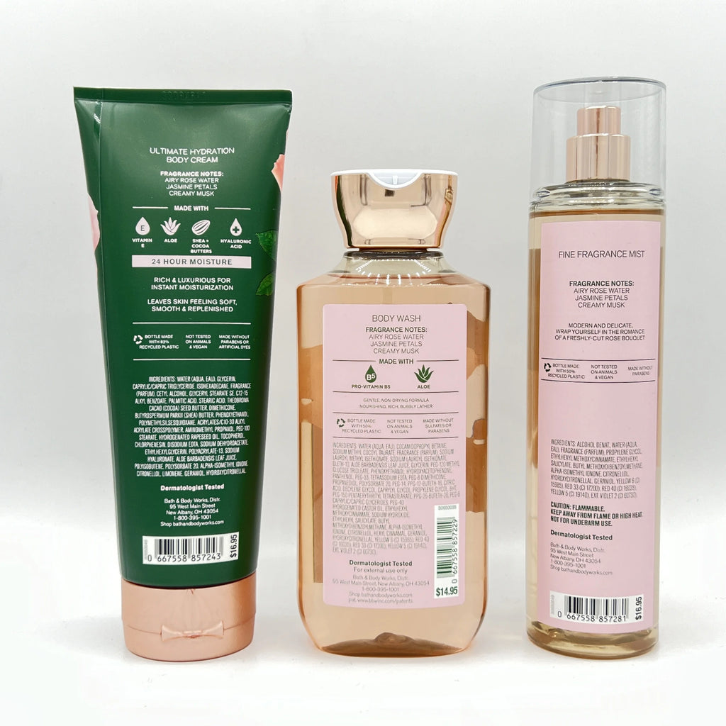 ROSE Body Cream, Body Wash and Fine Fragrance Mist 3-Piece Bundle H75605