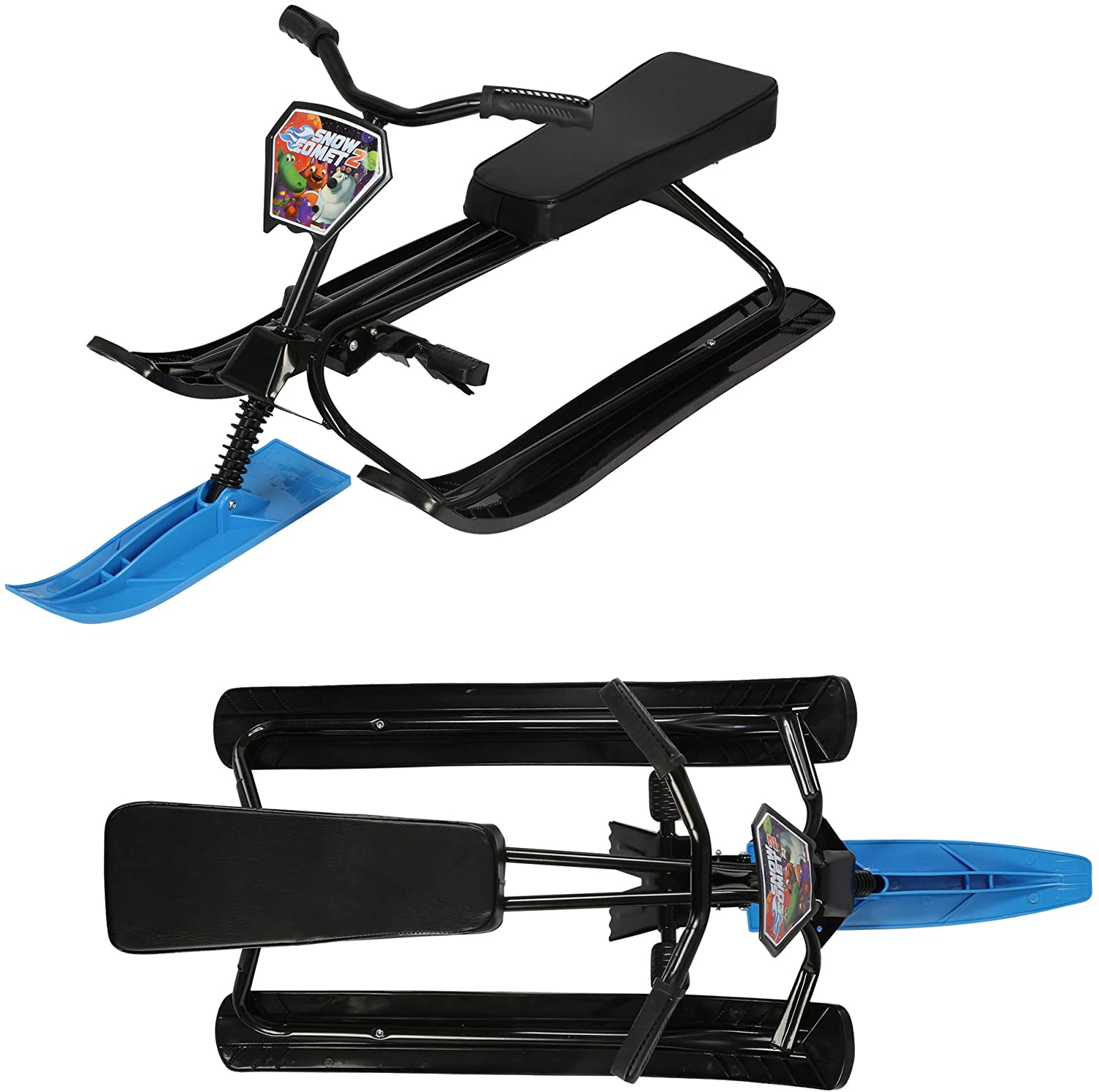 Snow Racer Sled with Steering Wheel and Twin Brakes J39441