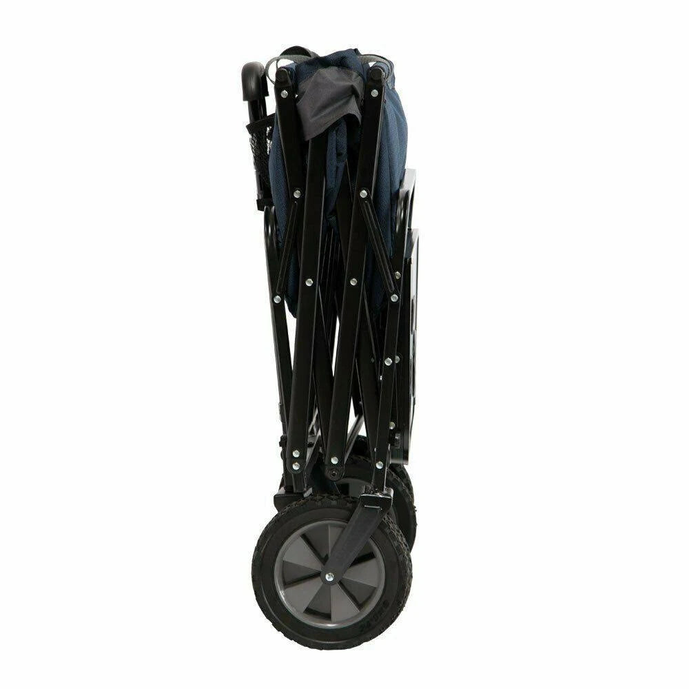 Black Folding Utility Wagon Cart with Table N6607