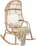 Beige Wicker Rocking Egg Chair B82875