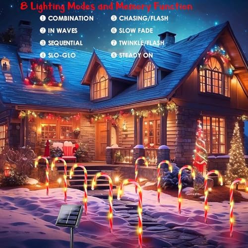 20 Pack Solar Candy Cane Lights P183124
