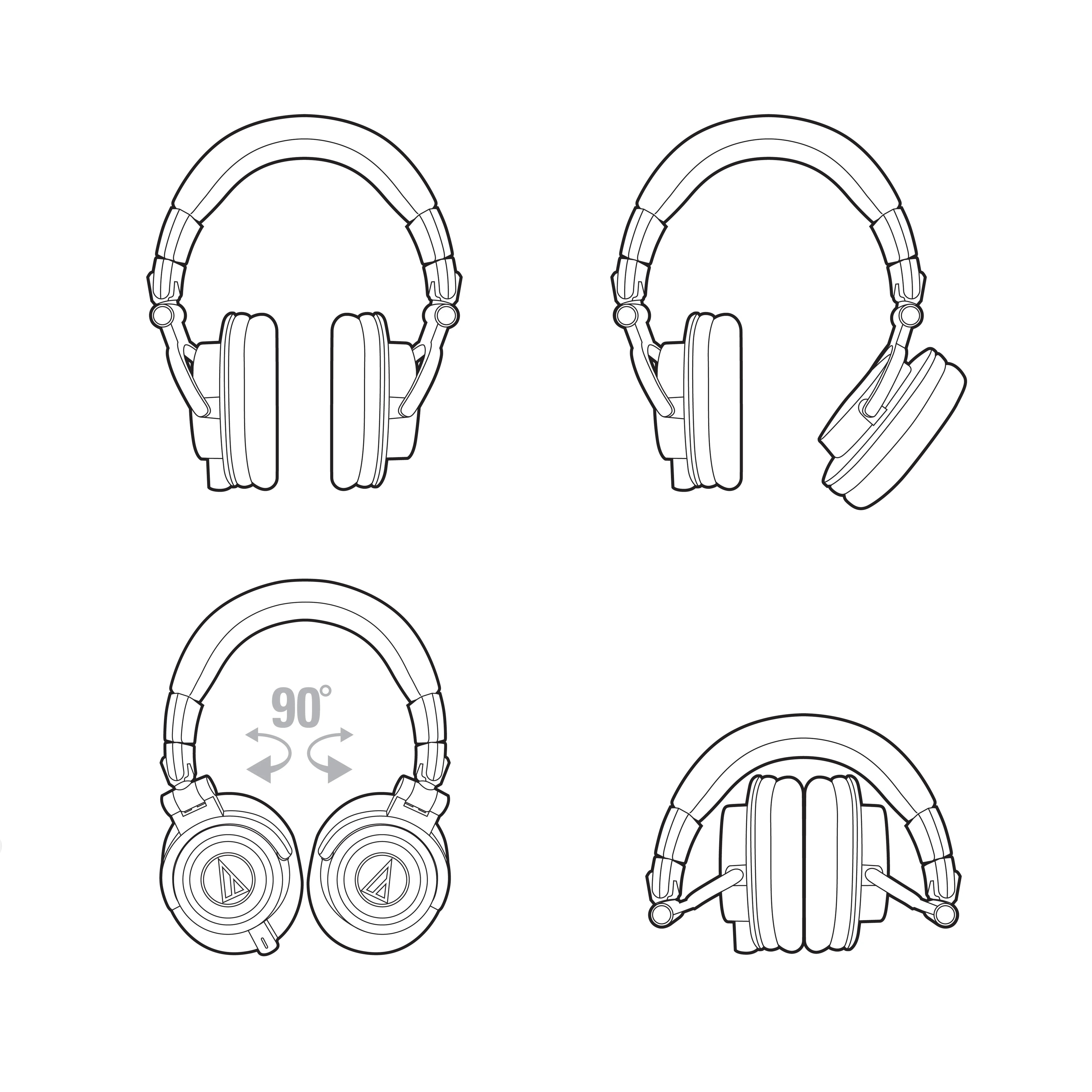 Closed-Back Monitor Headphones Black I364840