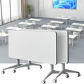 4Pcs White Foldable Conference Table with Caster Wheels G3489