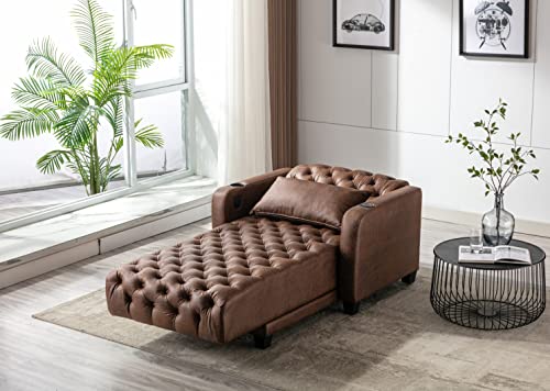 Dark Grey Oversized Polyester Chaise Lounger Sofa Bed V905