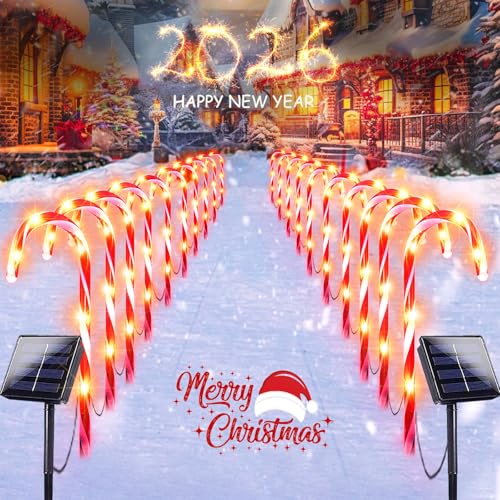 20 Pack Solar Candy Cane Lights P183124