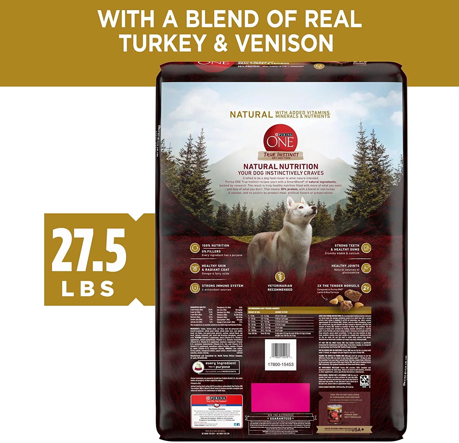 27.5 lb. Dry Dog Food with Real Turkey & Venison D3863