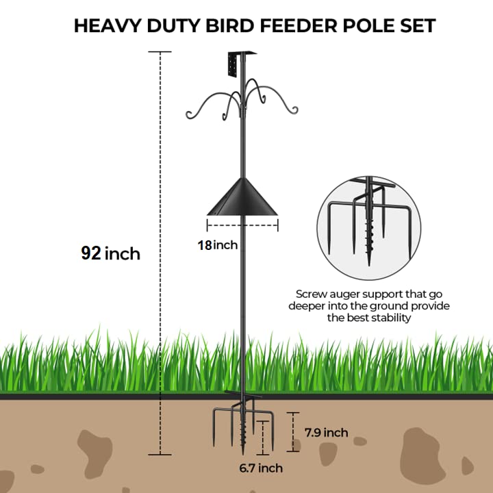 92 Inch Heavy Duty Bird Feeder Pole H7139