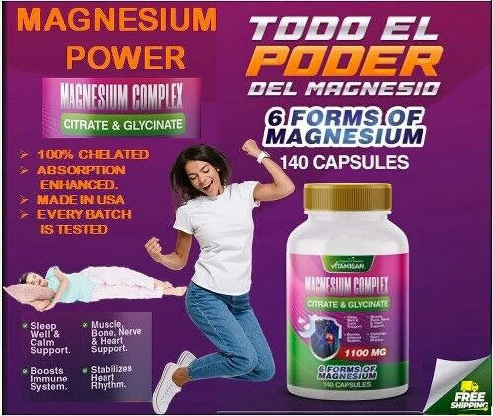 Magnesium Citrate Capsules 1100mg Per Serving 140 Capsules X956