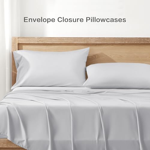 Queen Sheets Set, 100% Viscose Derived from Bamboo, Deep Pocket Up to 16", Dark Emerald Green W6856