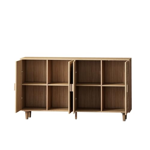 Natural Sideboard Cabinet with 4 Rattan Doors J561587