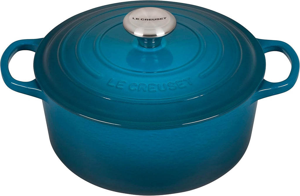 4.5 qt. Deep Teal Enameled Cast Iron Round Dutch Oven L994578