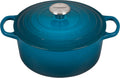4.5 qt. Deep Teal Enameled Cast Iron Round Dutch Oven L994578