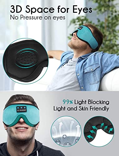 3D Sleep Mask Bluetooth Wireless Music Eye Mask with Ultra-Thin Stereo Speakers U886