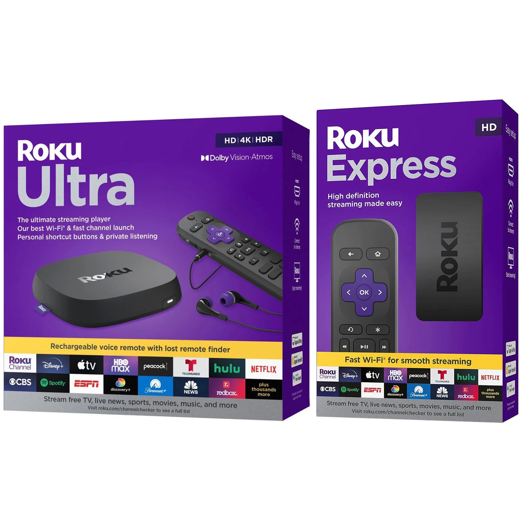 4K HDR Dolby Vision Streaming Device with Voice Remote Pro and Roku Express HD Bundle M678110