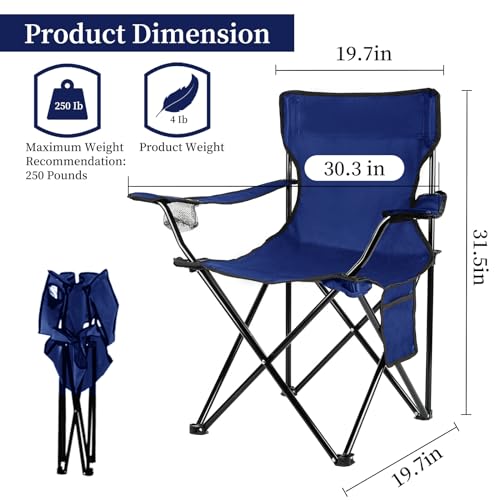 Portable Folding Camping Chair with Carrying Bag, Blue G269