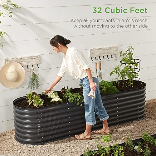 Charcoal Outdoor Metal Raised Garden Bed J814435