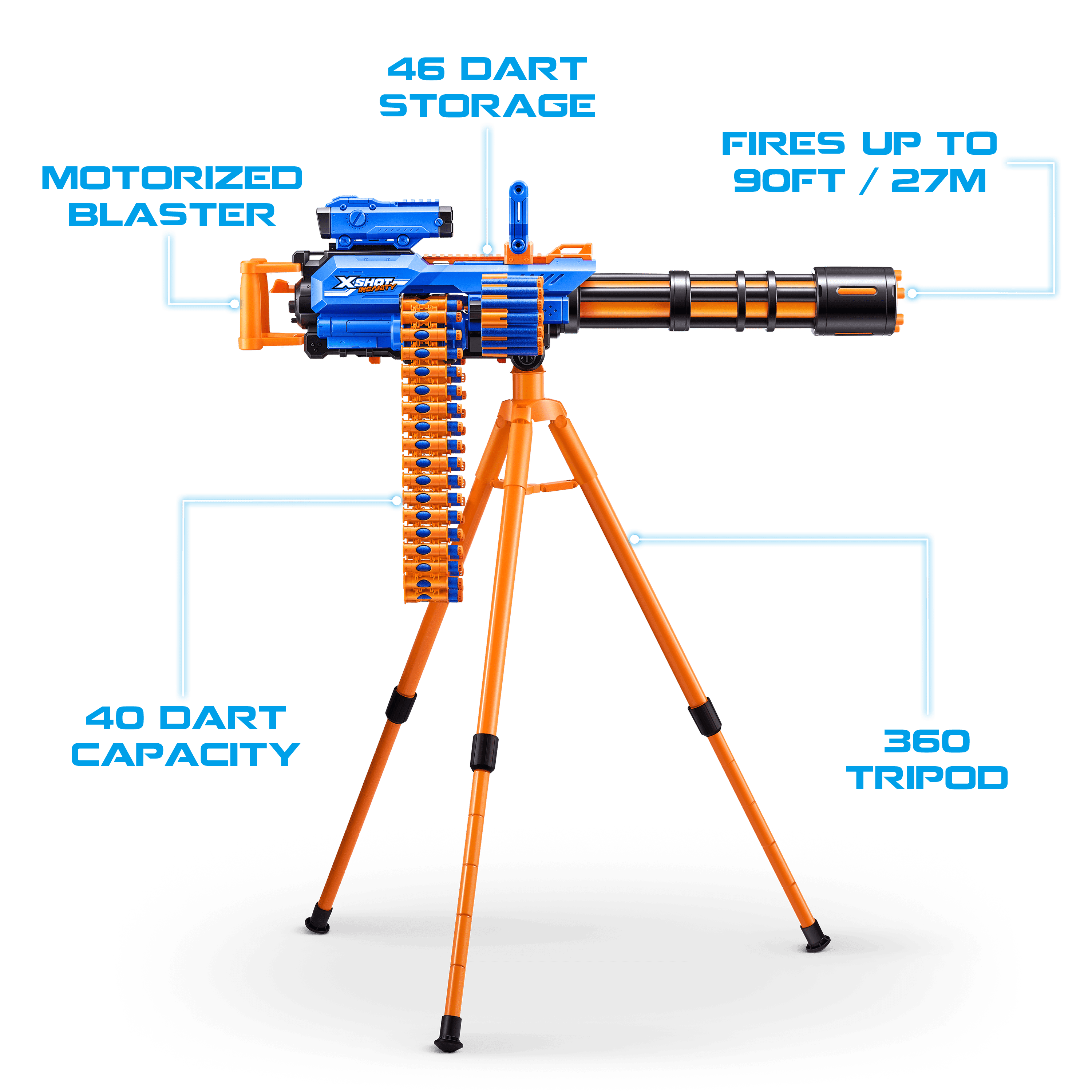 72 Dart Motorized Plastic Dart Blaster Y30749