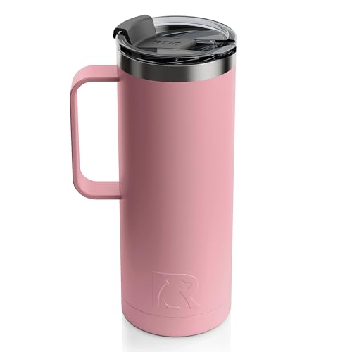 20 oz Stainless Steel Vacuum-Insulated Travel Mug with Lid and Handle Y47115