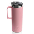 20 oz Stainless Steel Vacuum-Insulated Travel Mug with Lid and Handle Y47115