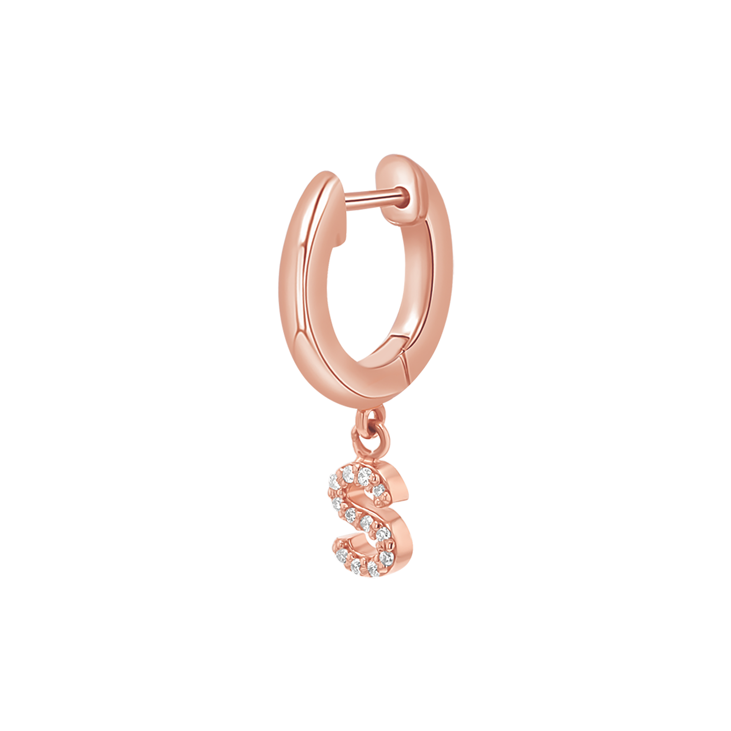 Diamond Initial Charm Drop Huggies H10683