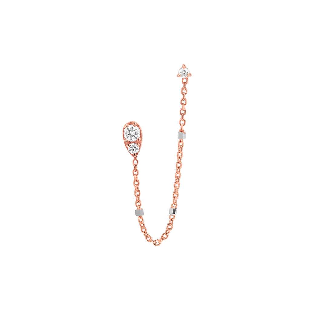 Pear Chain Duo Stud Earrings T2539